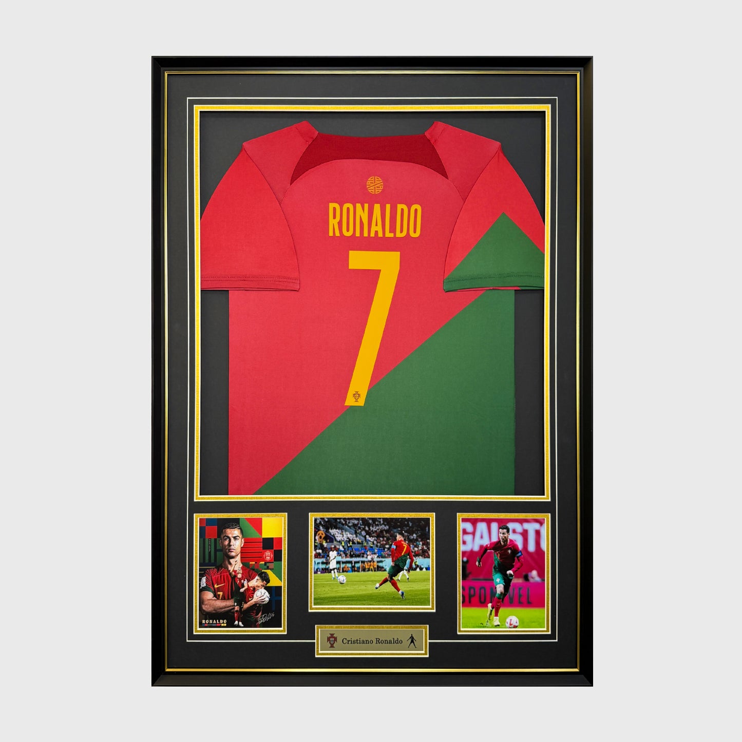 Cristiano Ronaldo 2022 Season Portugal National Team Jersey Set with Frame, Customizable