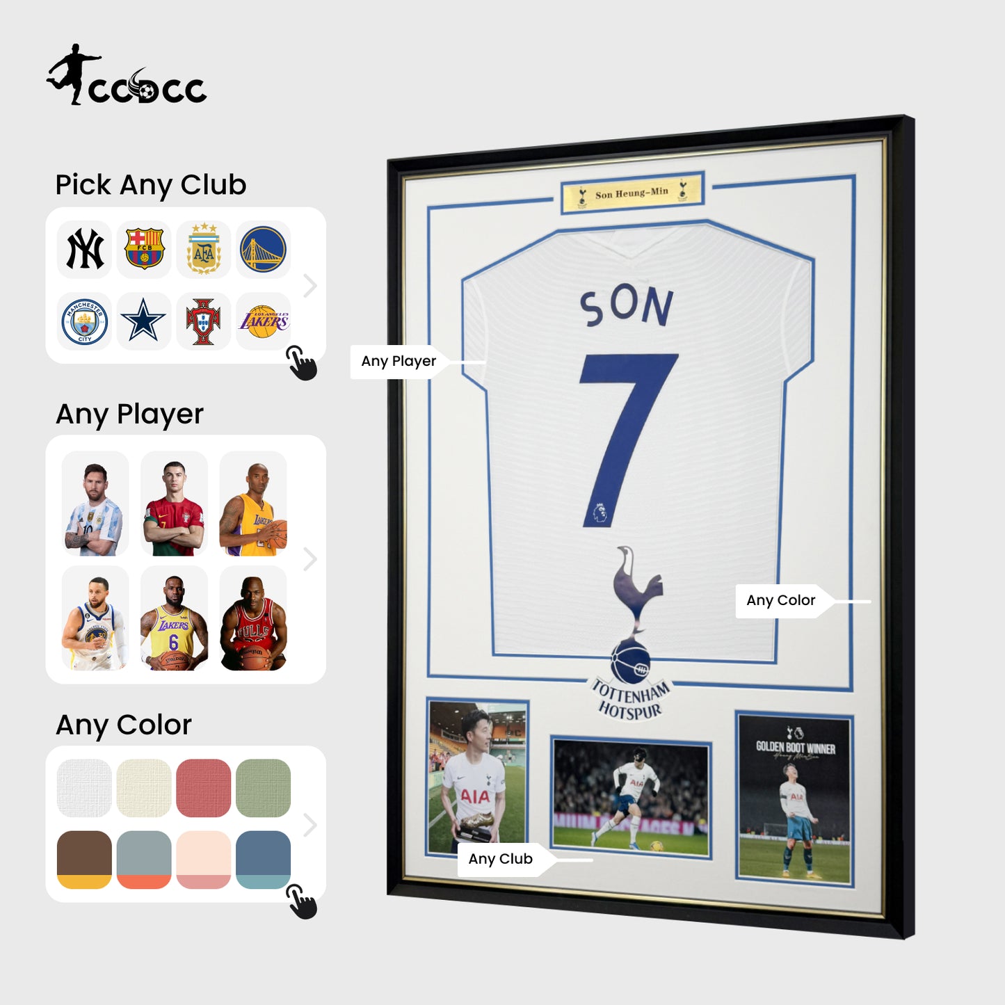 SON Jerseys & framed jersey, Customizable