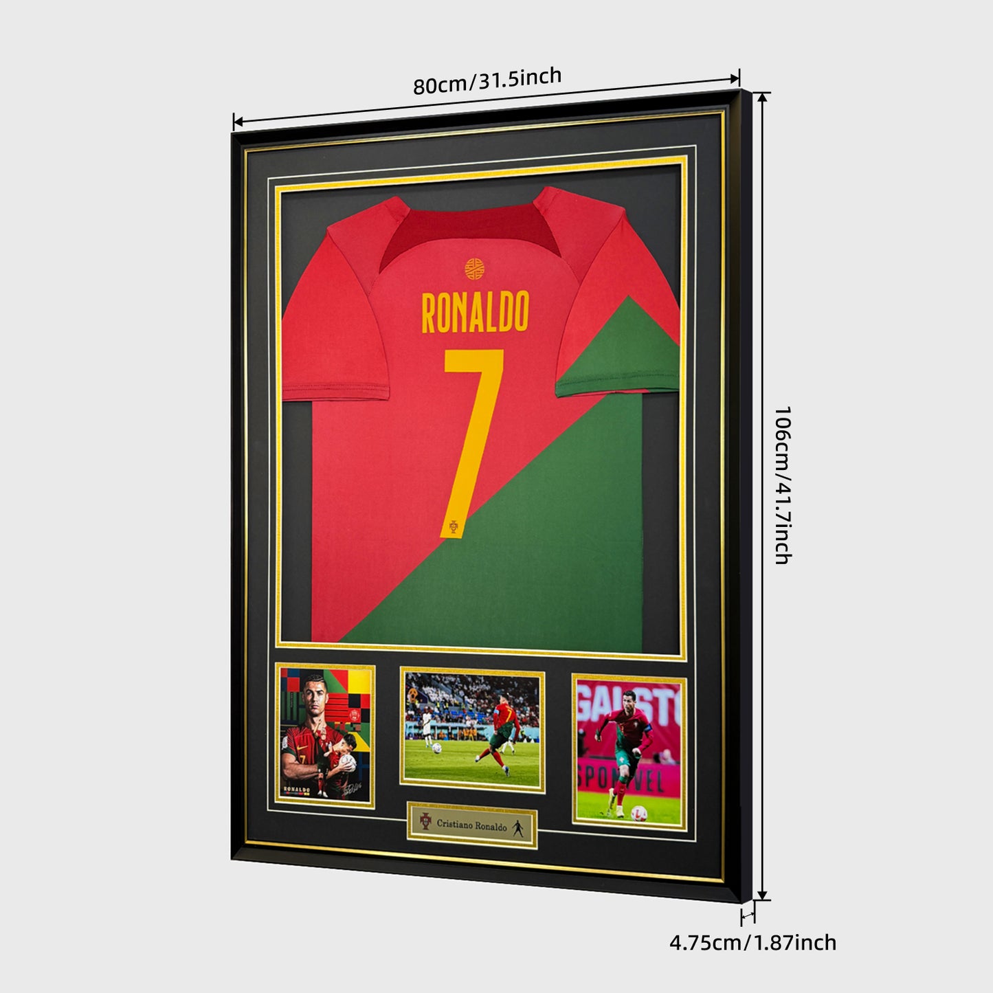 Cristiano Ronaldo 2022 Season Portugal National Team Jersey Set with Frame, Customizable