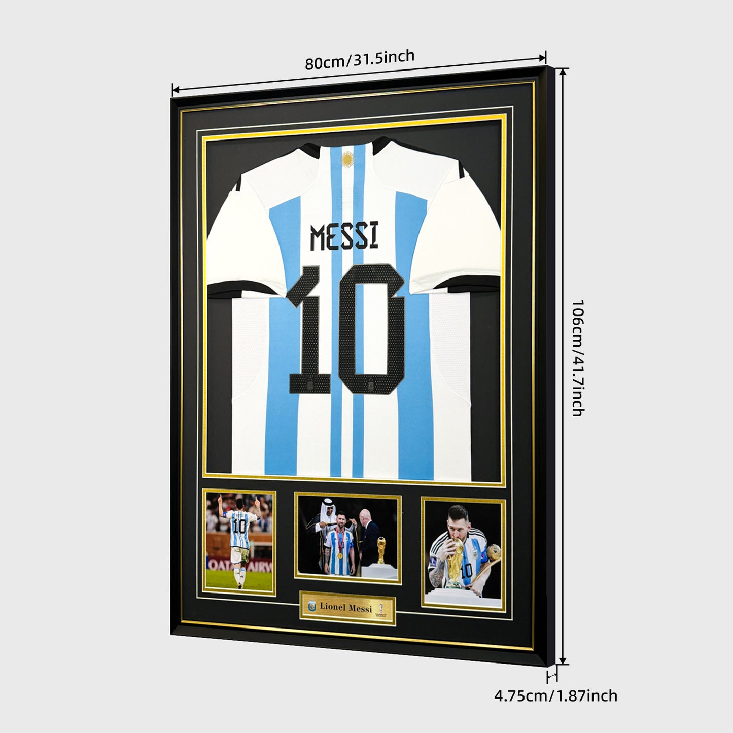 Argentina Lionel Messi ,Jersey + Jersey Frame Set, Customizable