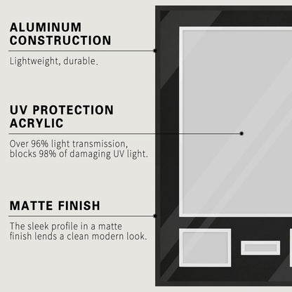 Aluminum Jersey Frame Display Case 1 Pack, Lightweight & Durable Metal Jersey Frame with Mat, Pinboard, Shatterproof Plexiglass & Hanging Kit for Football Baseball Basketball Soccer Hockey Shirt