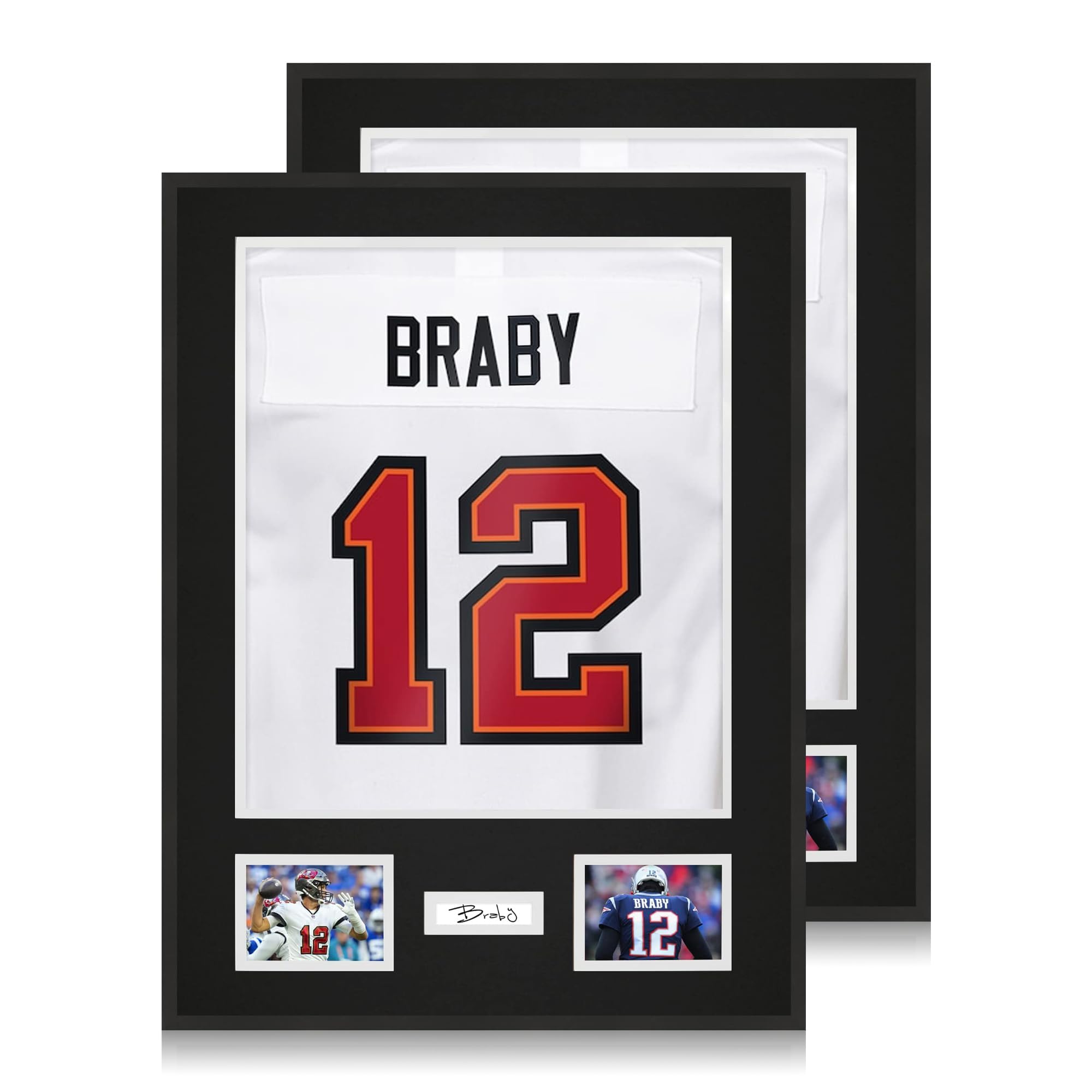 Jersey Frame Display Case, Wooden Large Sport Jersey Shadow Box Frame with Shatterproof Plexiglass & Hanging Kit for Football Baseball Basketball Soccer Hockey Shirt,Black 1 Pack
