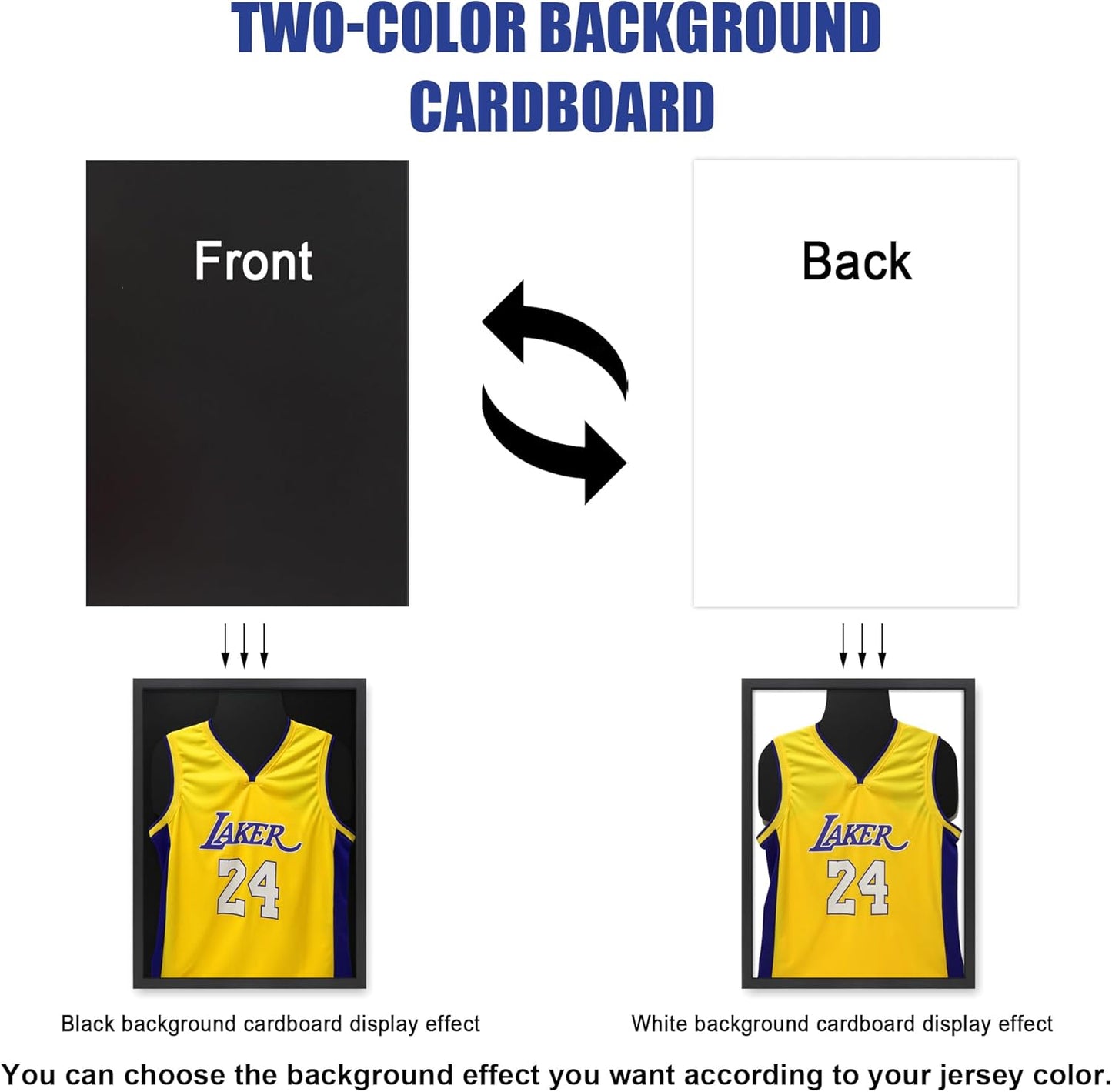 Jersey Frame Display Case, Wooden Large Sport Jersey Shadow Box Frame with Shatterproof Plexiglass & Hanging Kit for Football Baseball Basketball Soccer Hockey Shirt,Black 1 Pack