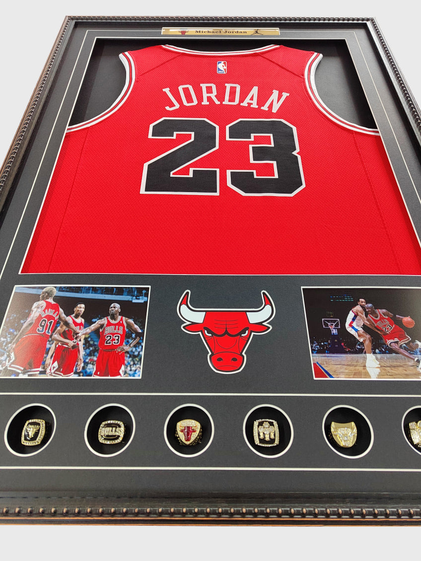 Bulls Jordan Jersey and Jersey Frame Set, Customizable